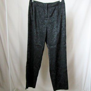 VTG Paisley Jacquard Black Satin Trouser Pants Classic Dress Pants Apostrophe-L